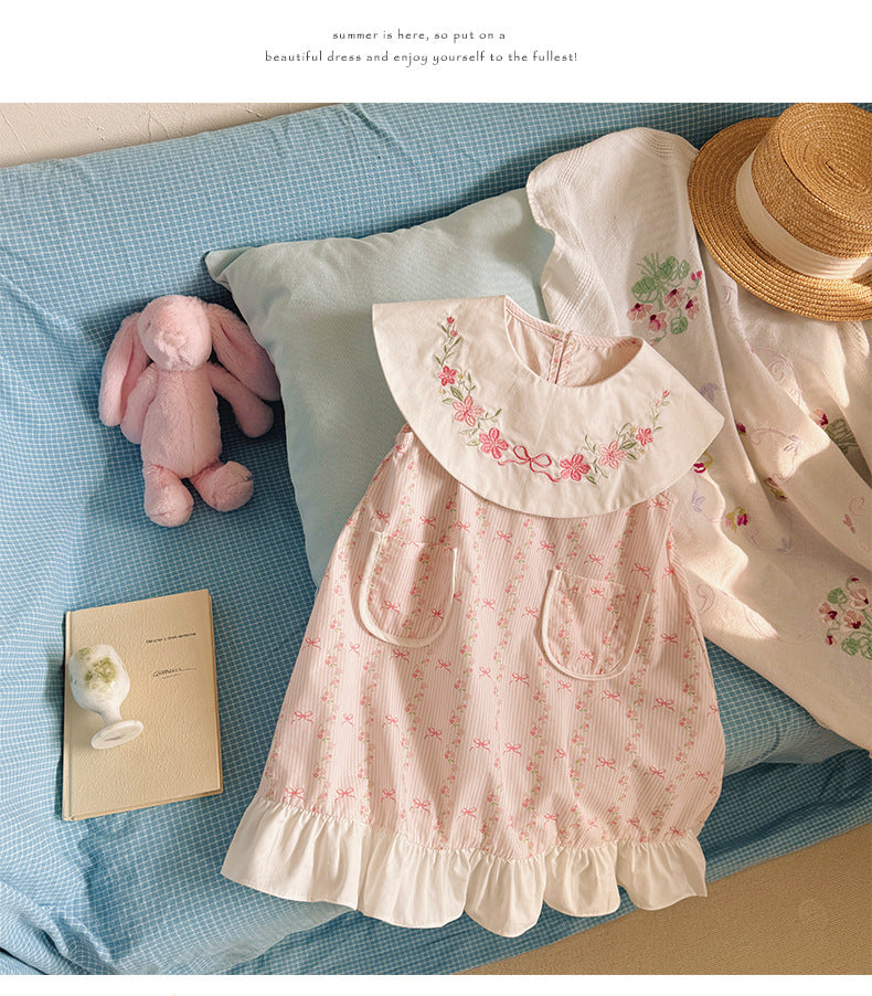 Flower Print Ruffle Dress フリル ノースリーブワンピース【mh0013656】