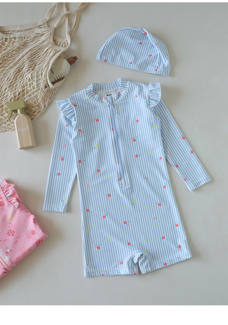 Long Sleeve Sunscreen Quick Dry Swimsuit 長袖 水着【mh0012579】