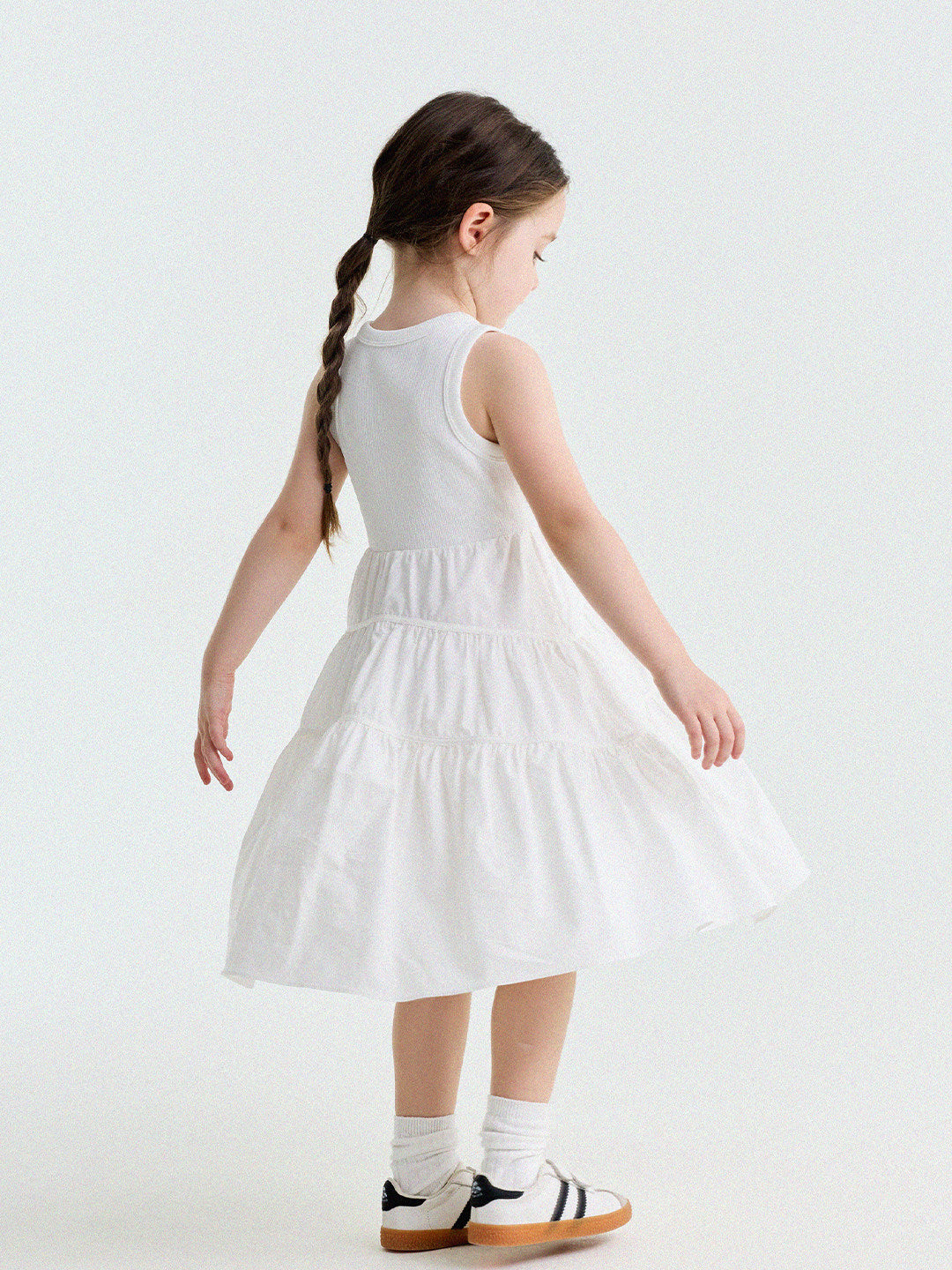 Spliced Tiered Tank Dress ノースリーブ ティアードワンピース【mh0013175】