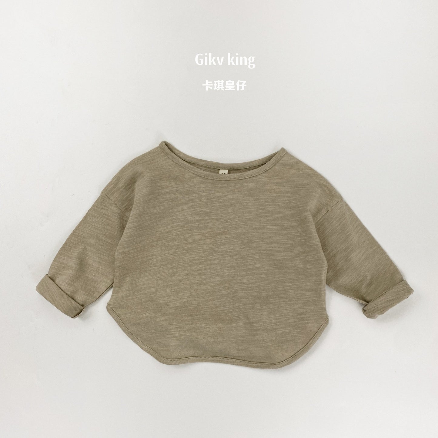 Bamboo Cotton Long Sleeve Crew Neck Top 【mh0012559】