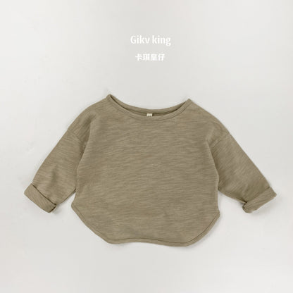 Bamboo Cotton Long Sleeve Crew Neck Top 【mh0012559】