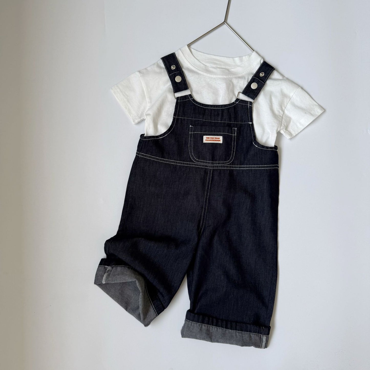 Denim Stitched Long Overalls デニム サロペットロングパンツ【mh0013650】