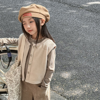 -フロントボタン付きフリースベスト【mh0010809】 - mamahalo shop - ベスト -  べビー服 - 子供服 - 男の子 - 女の子