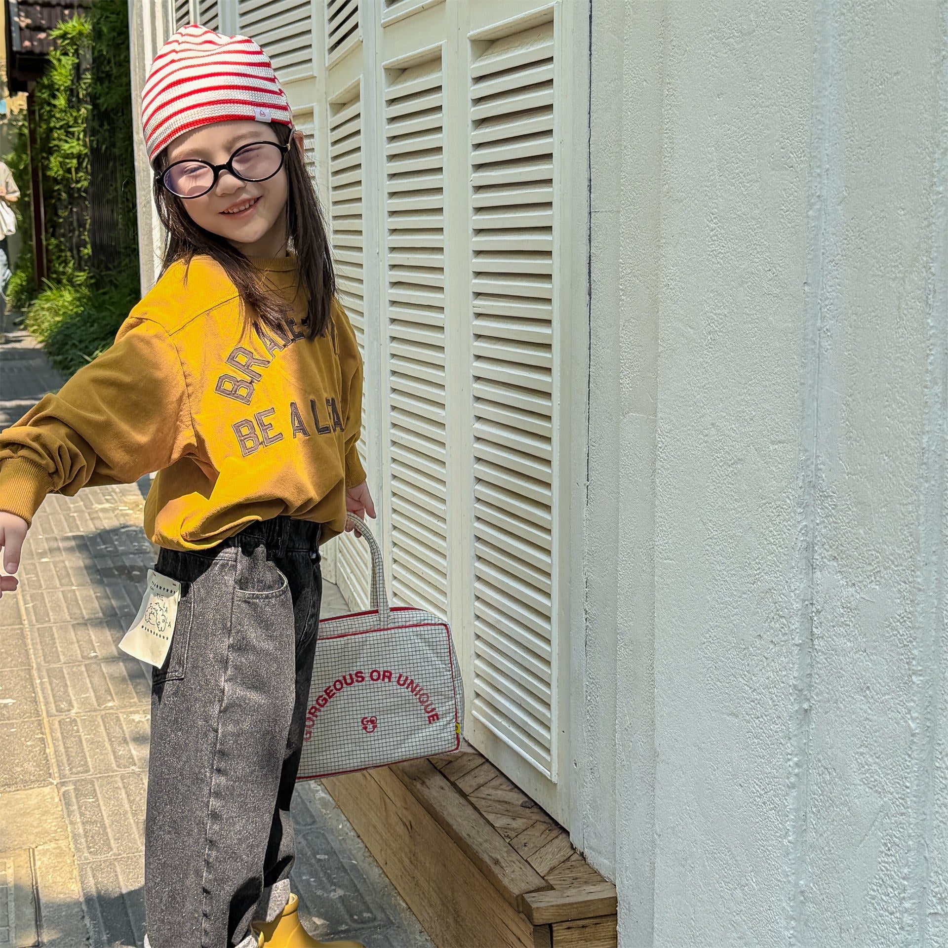 -キャラクタープリントポケットデニムパンツ ワイドパンツ【mh0010808】 - mamahalo shop - デニムパンツ -  べビー服 - 子供服 - 男の子 - 女の子