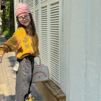 -キャラクタープリントポケットデニムパンツ ワイドパンツ【mh0010808】 - mamahalo shop - デニムパンツ -  べビー服 - 子供服 - 男の子 - 女の子