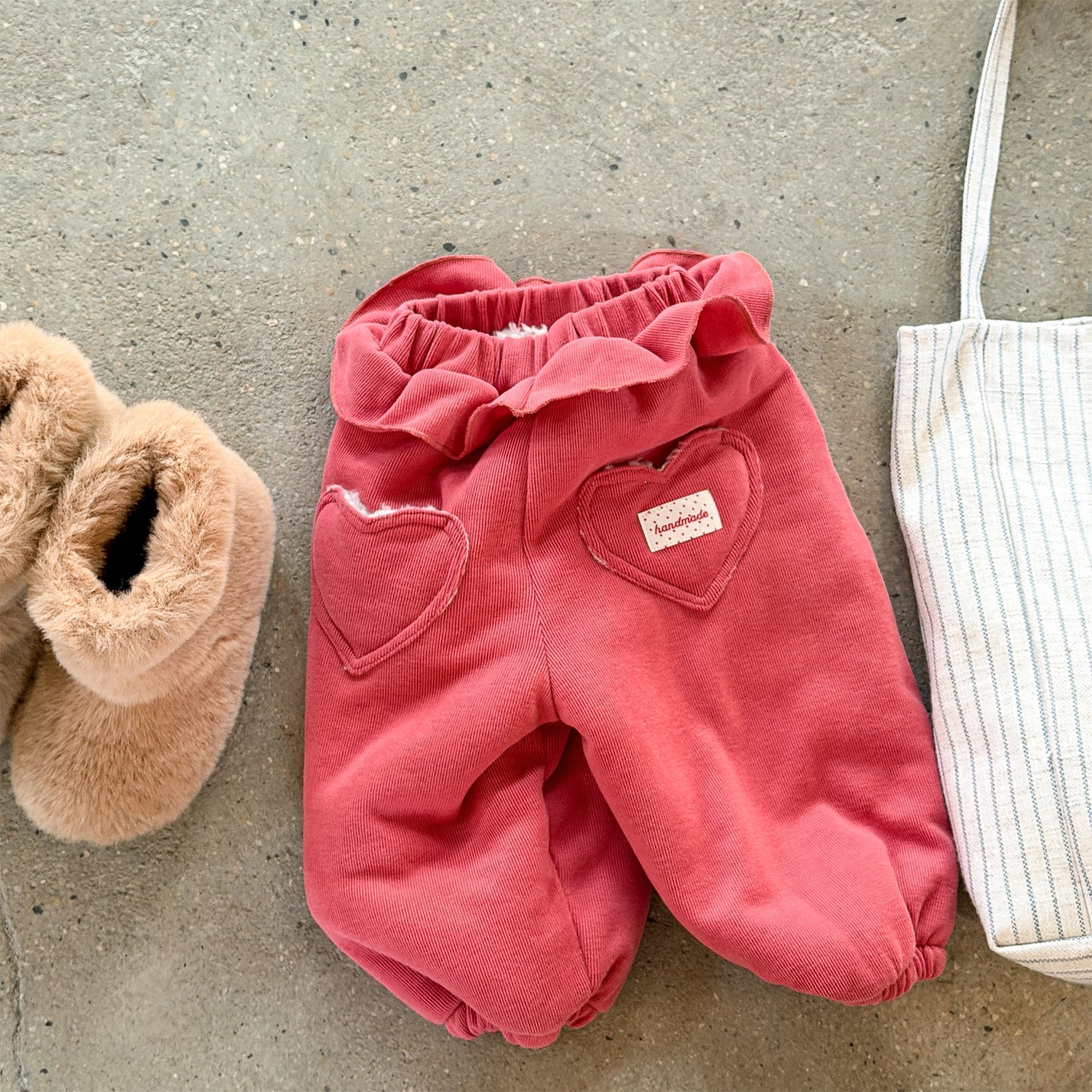 ハートポケットスウェットパンツ ジョガーパンツ 裏起毛【mh0011925】