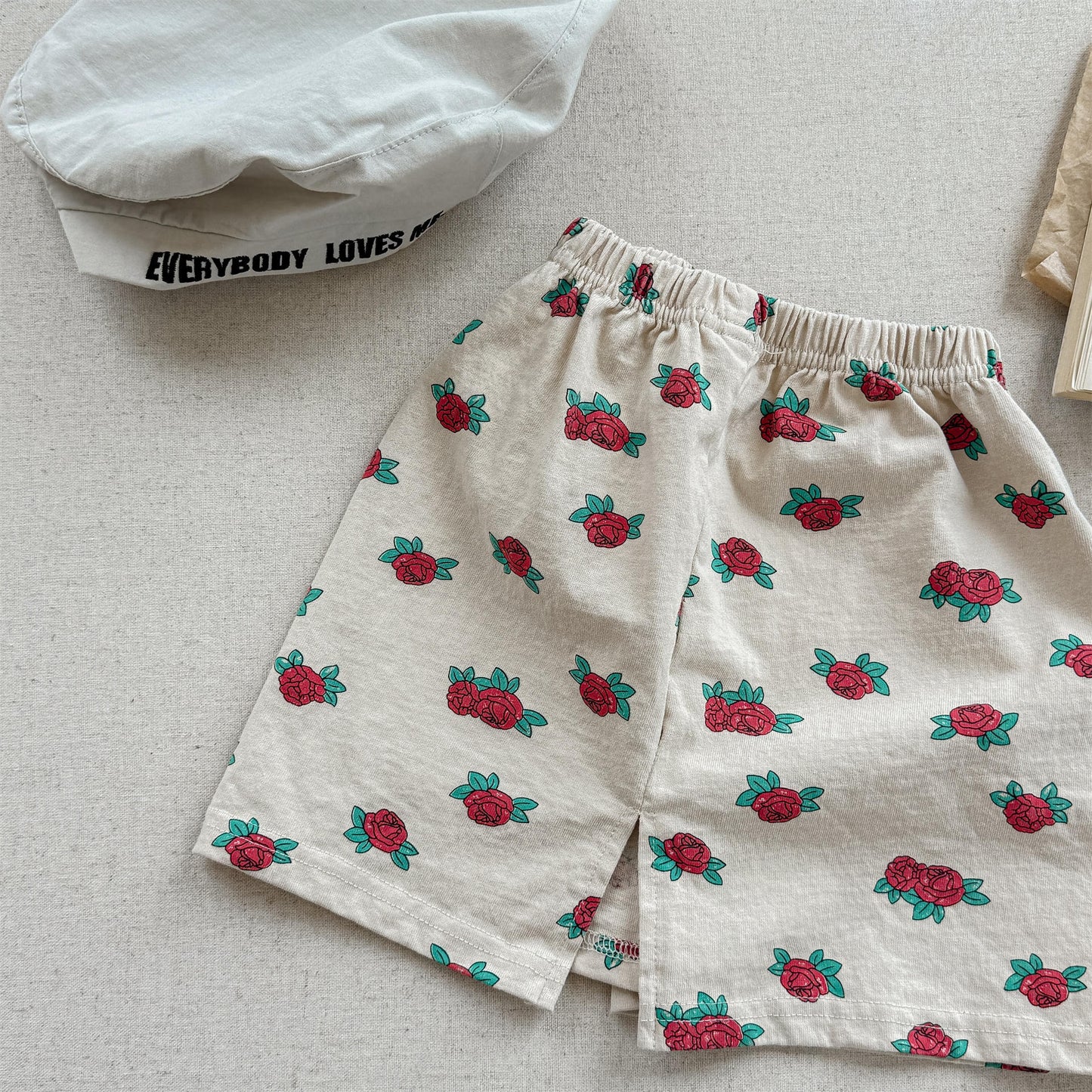 Rose Flower Graphic Cotton Skirt ローズ プリント コットン スカート【mh0012653】