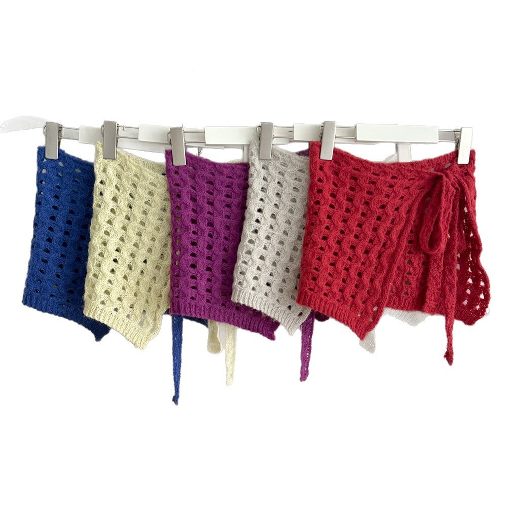 -サイドリボン透かし編みニット巻きスカート【mh0010771】 - mamahalo shop - スカート -  べビー服 - 子供服 - 男の子 - 女の子