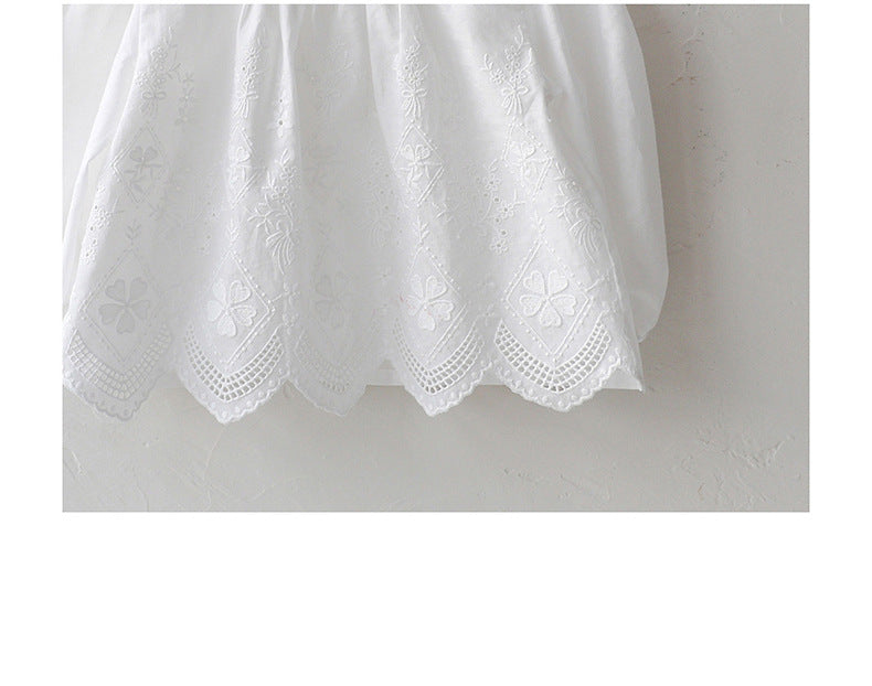 -スクエアネックレースブラウス長袖トップス刺繍カットワーク【mh0010823】 - mamahalo shop - 長袖シャツ・ブラウス -  べビー服 - 子供服 - 男の子 - 女の子