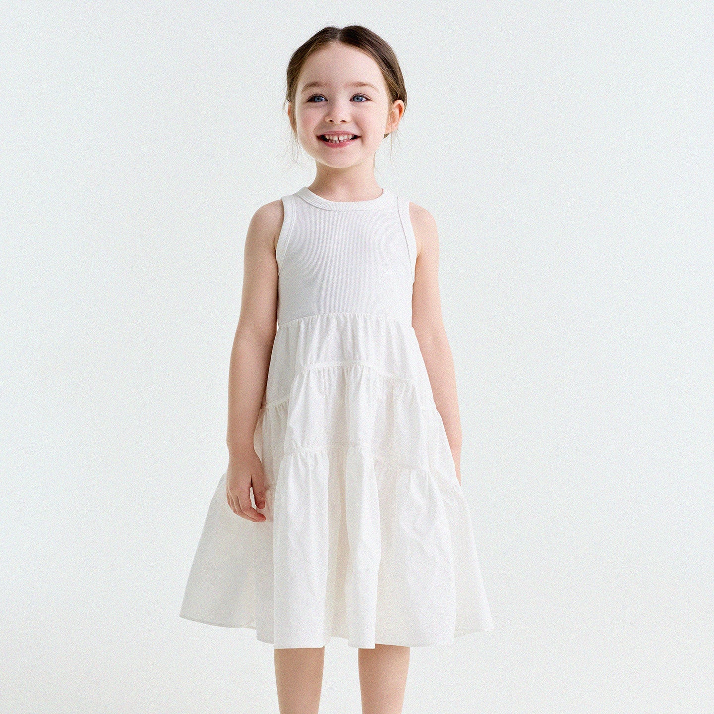 Spliced Tiered Tank Dress ノースリーブ ティアードワンピース【mh0013175】