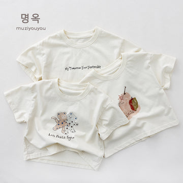 Graphic Printed Casual Tee プリント 半袖Tシャツ【mh0013617】