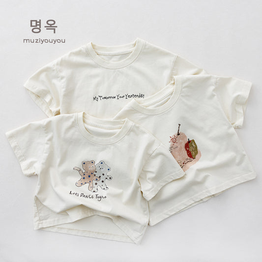 Graphic Printed Casual Tee プリント 半袖Tシャツ【mh0013617】