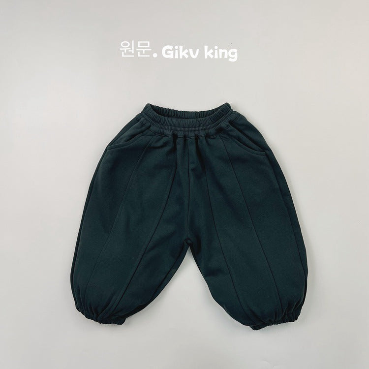 Kids Plain Tucked Loose Easy Pants [mh0013931]