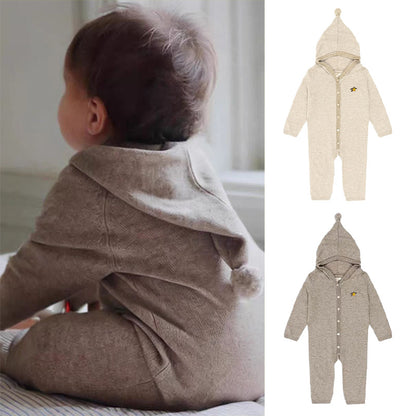 ニットロンパース 厚手 フード付 カジュアル カバーオール【mh0011712】