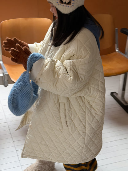 ミドル丈キルトコート キルティング ノーカラー アウター【mh0011878】