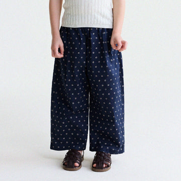 Floral Print Cotton Long Pants ドット柄 ロングパンツ【mh0013169】