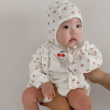 Cherry Print Cotton Romper チェリー ロンパース【mh0012621】