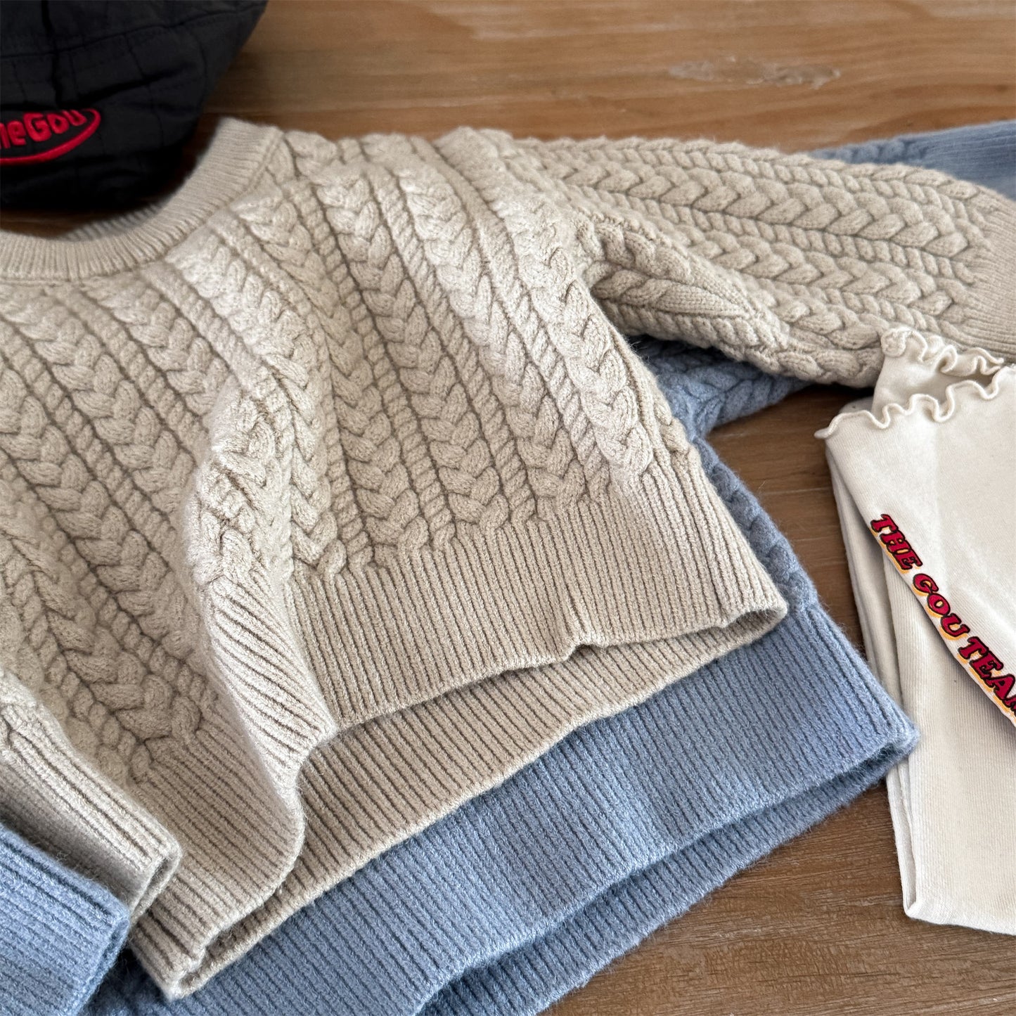 ケーブル編みクルーネックセーター【mh0010906】