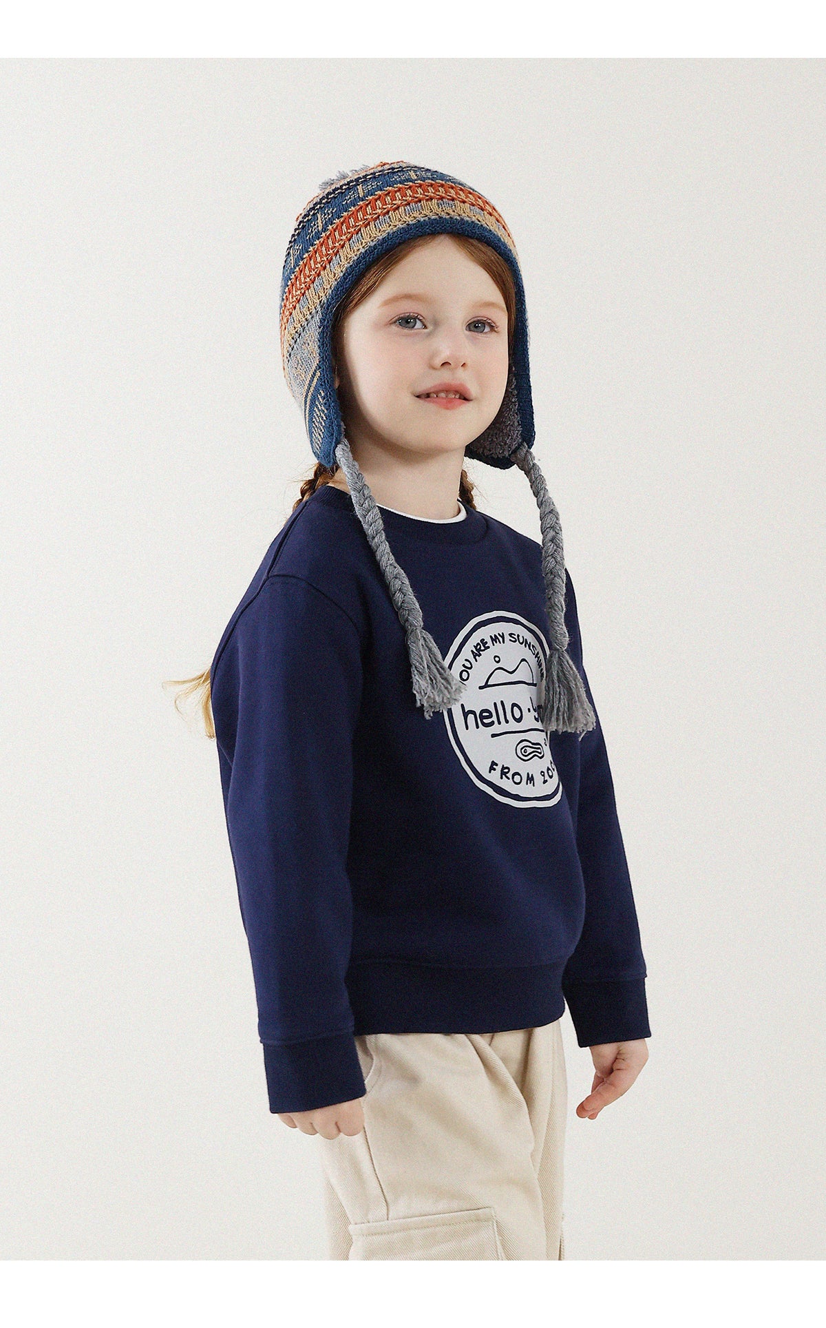 -長袖スウェットシャツ 裏起毛 プリント クルーネック 暖か【mh0011342】 - mamahalo shop - 長袖Tシャツ -  べビー服 - 子供服 - 男の子 - 女の子