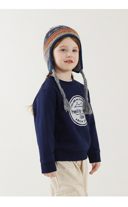 -長袖スウェットシャツ 裏起毛 プリント クルーネック 暖か【mh0011342】 - mamahalo shop - 長袖Tシャツ -  べビー服 - 子供服 - 男の子 - 女の子