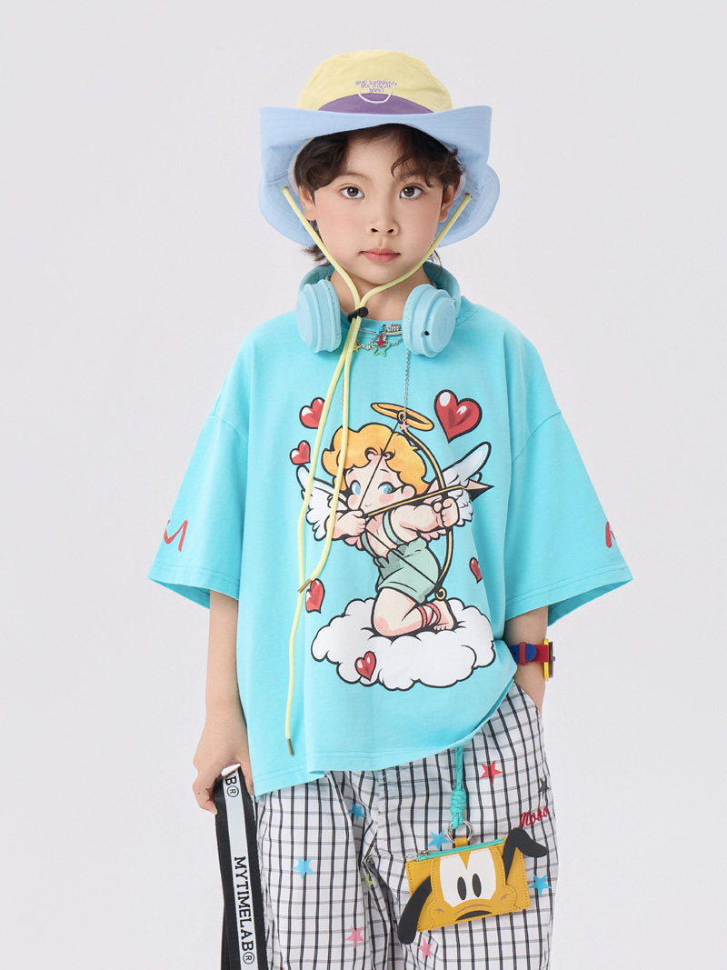 Graphic Angel Tee 天使プリント 半袖Tシャツ【mh0012994】