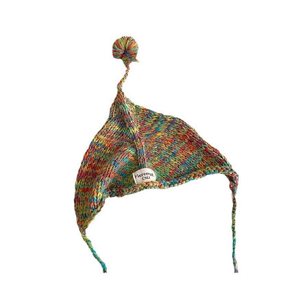 キッズ帽子 ニットキャップ カラフルネップ ロールブリム【mh0011848】