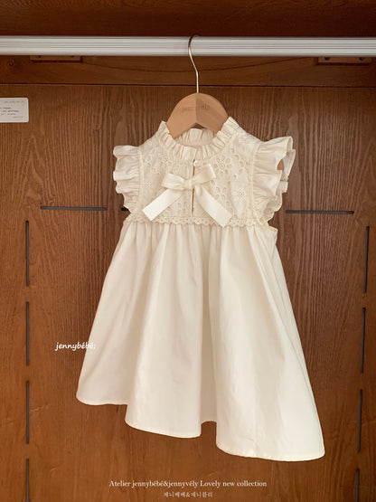 Eyelet Cotton Frill Romper コットン レース 袖フリル ロンパース【mh0012553】