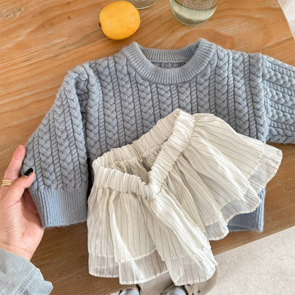 ケーブル編みクルーネックセーター【mh0010906】