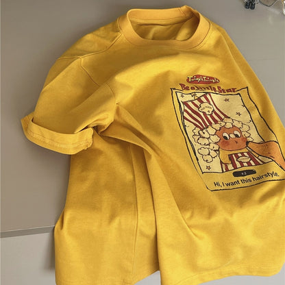 Popcorn Character T-shirt キャラクター 半袖Tシャツ【mh0012948】