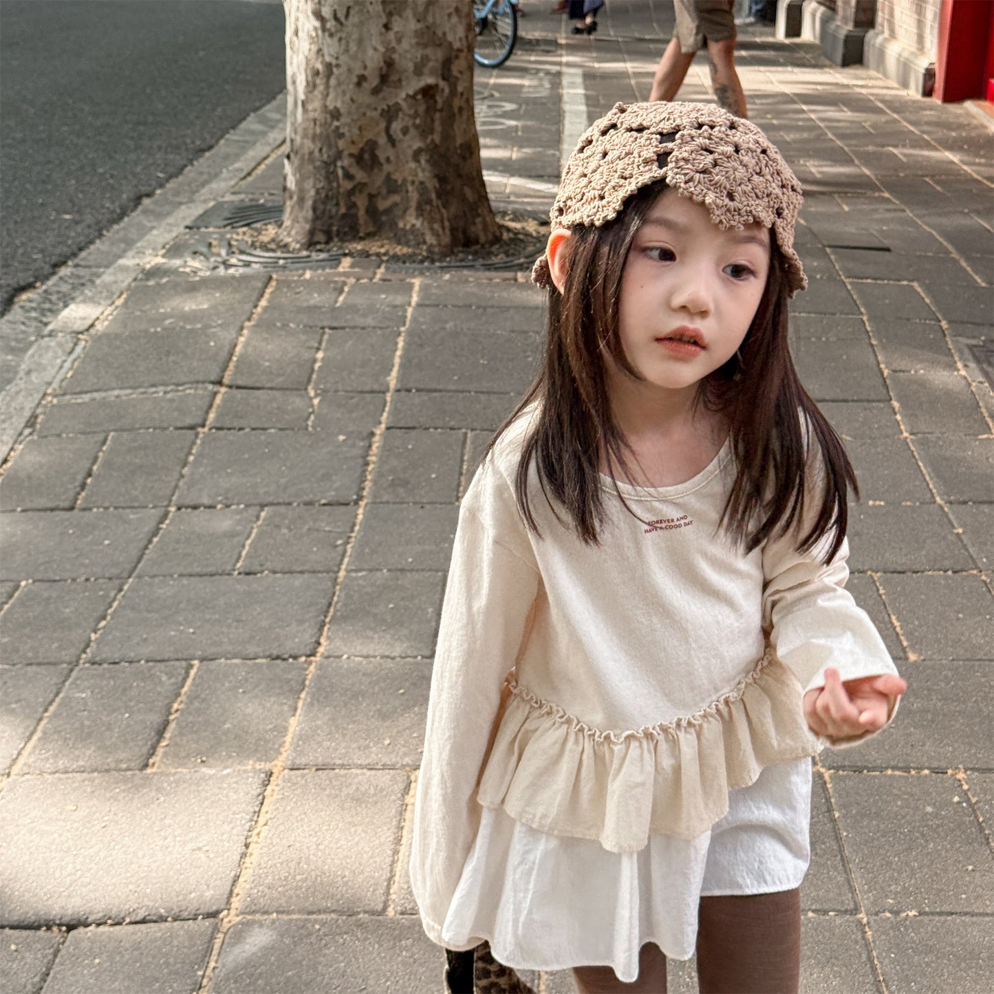 -フリル裾リブ長袖Tシャツチュニックカットソー【mh0010803】 - mamahalo shop - 長袖Tシャツ -  べビー服 - 子供服 - 男の子 - 女の子