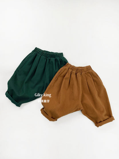 Woven Cotton Elastic Waist Balloon Pants 【mh0012568】