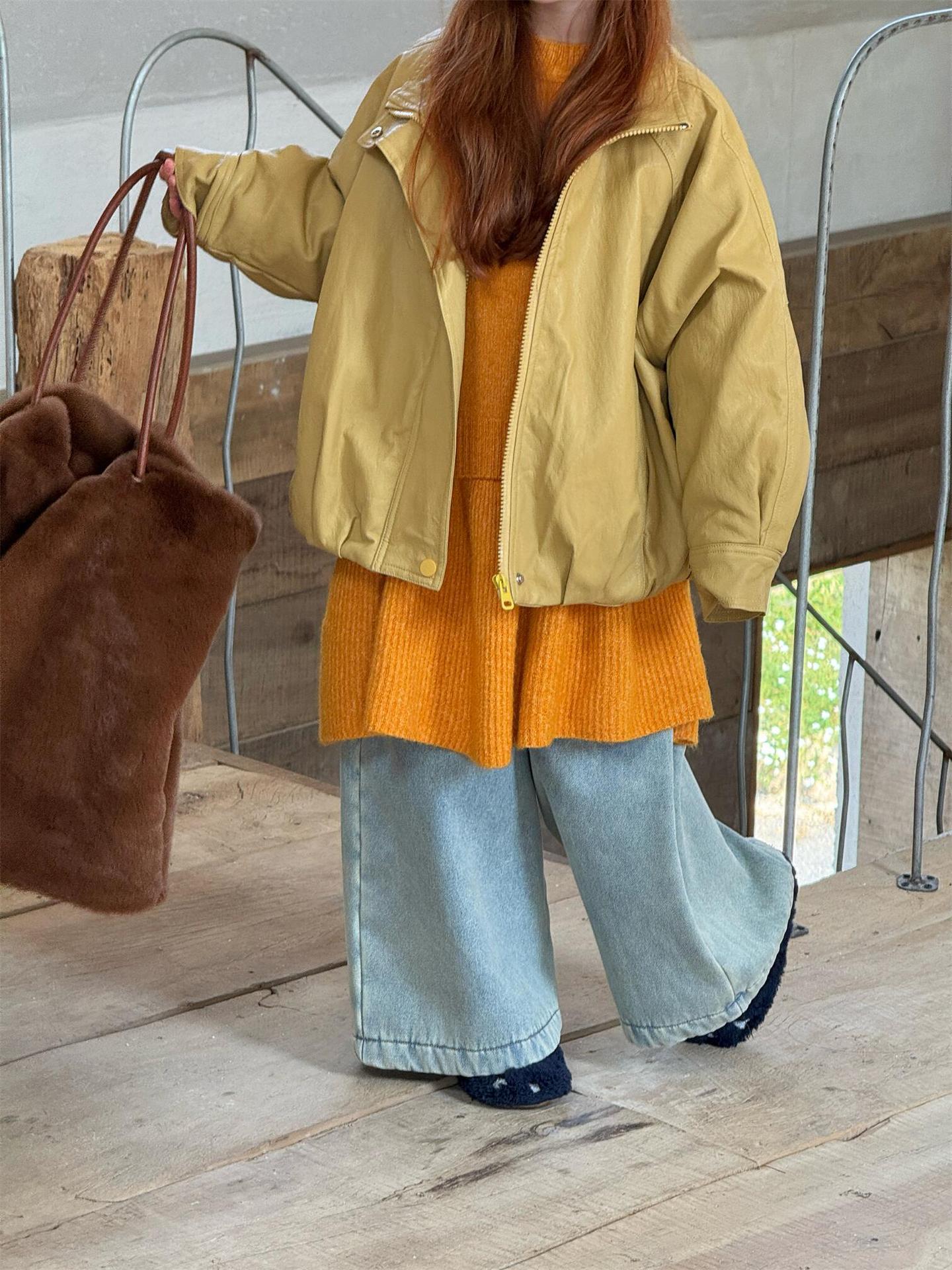 デニムパンツ ルーズワイド 裏フリース 暖パン ジーンズ【mh0011767】