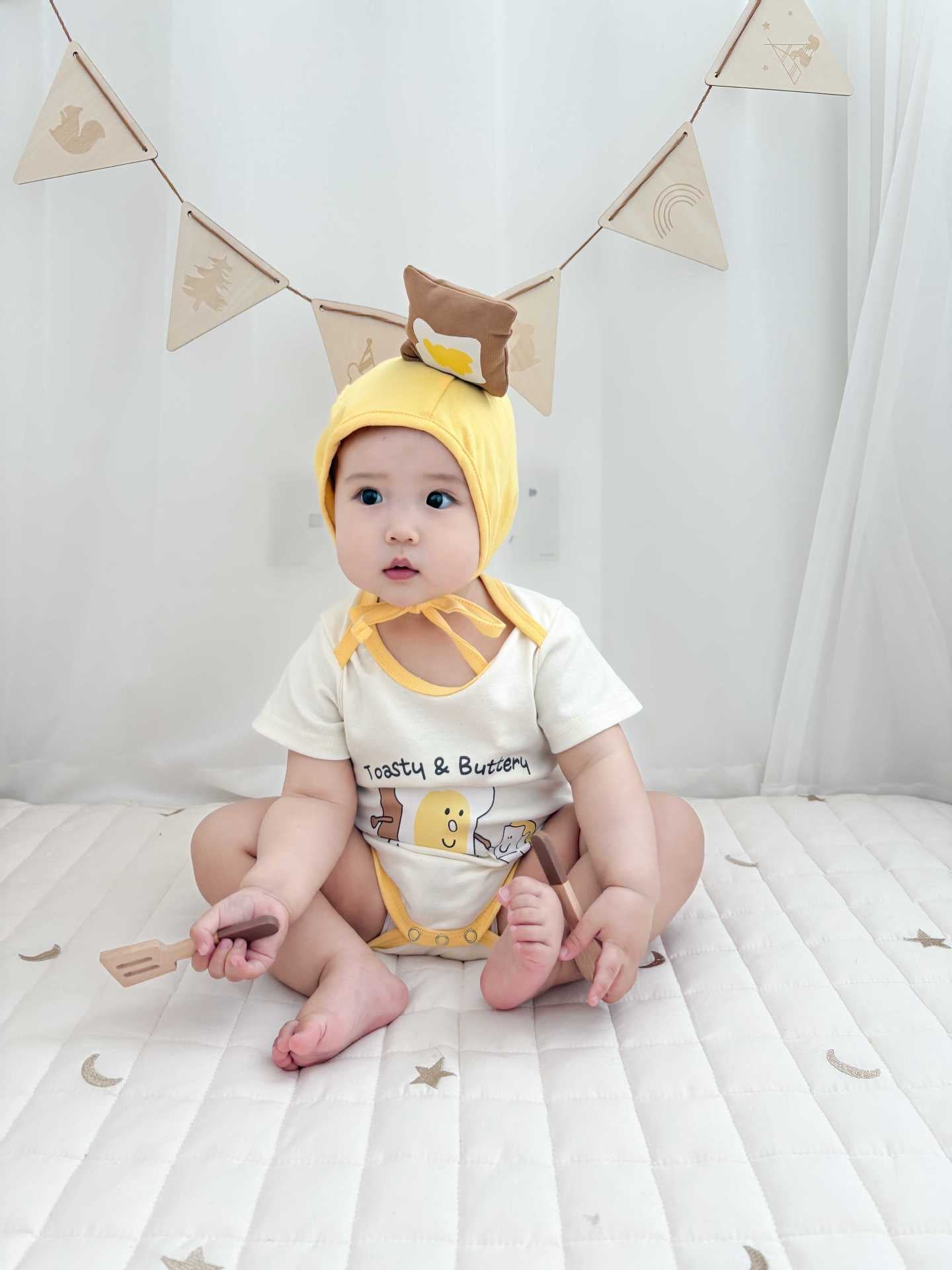 Toasty Bread Removable Hood Jumpsuit トースト 半袖ロンパース コスチューム【mh0013363】
