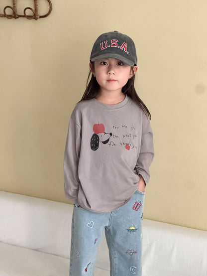 -手描き風イラスト長袖Tシャツ【mh0011229】 - mamahalo shop - 長袖Tシャツ -  べビー服 - 子供服 - 男の子 - 女の子