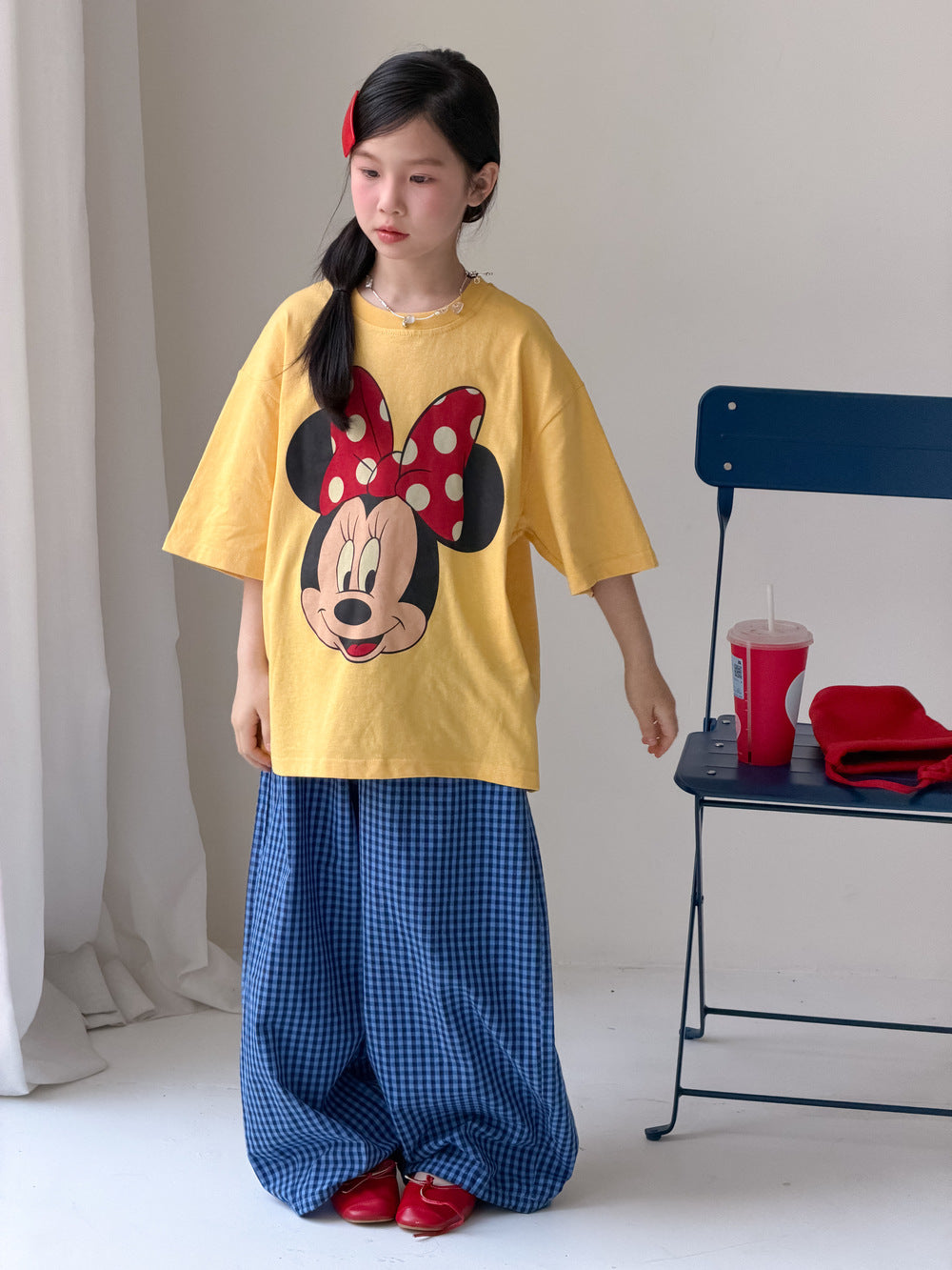 Gingham Plaid Loose Wide Long Pants チェック ロングパンツ【mh0013540】