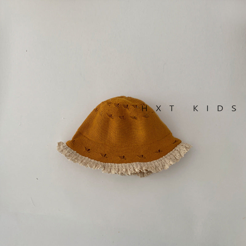 Sombrero tipo pescador calado con encaje para niños【mh0001869】