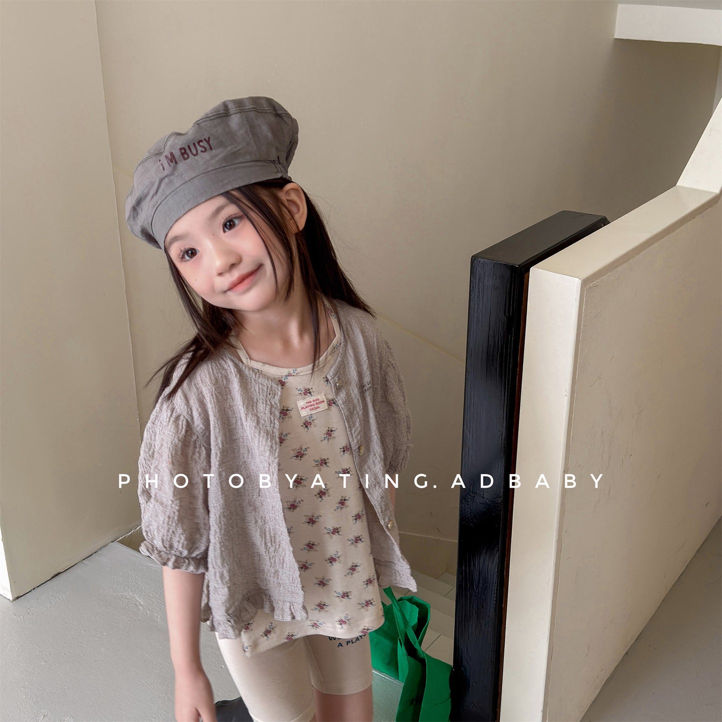 Linen Puff Sleeve Blouse ラッフル 半袖ブラウス【mh0013230】