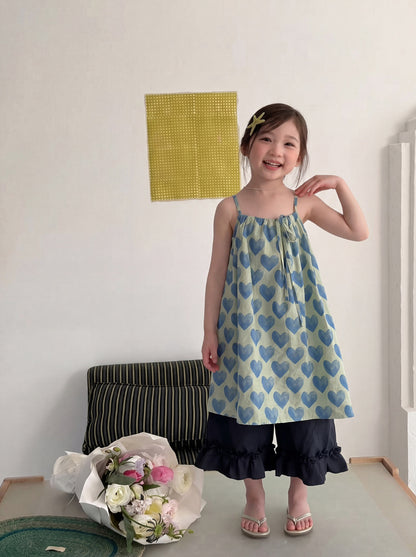 Heart Print Camisole Dress ハート柄 キャミワンピース【mh0013119】