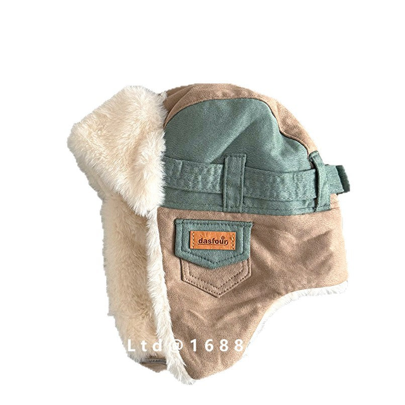 キッズ帽子 裏ファーフリース ベルトデザイン 耳当て付き フライトキャップ【mh0011840】