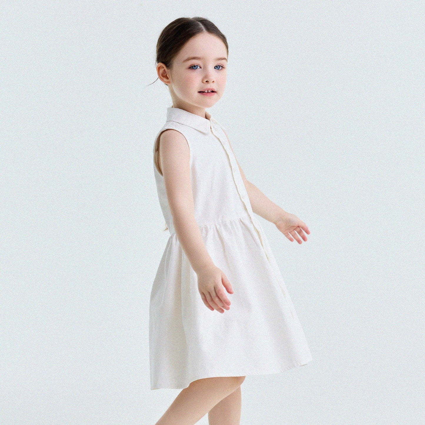 Button-Down Shirt Dress ポロカラー ノースリーブワンピース【mh0013180】