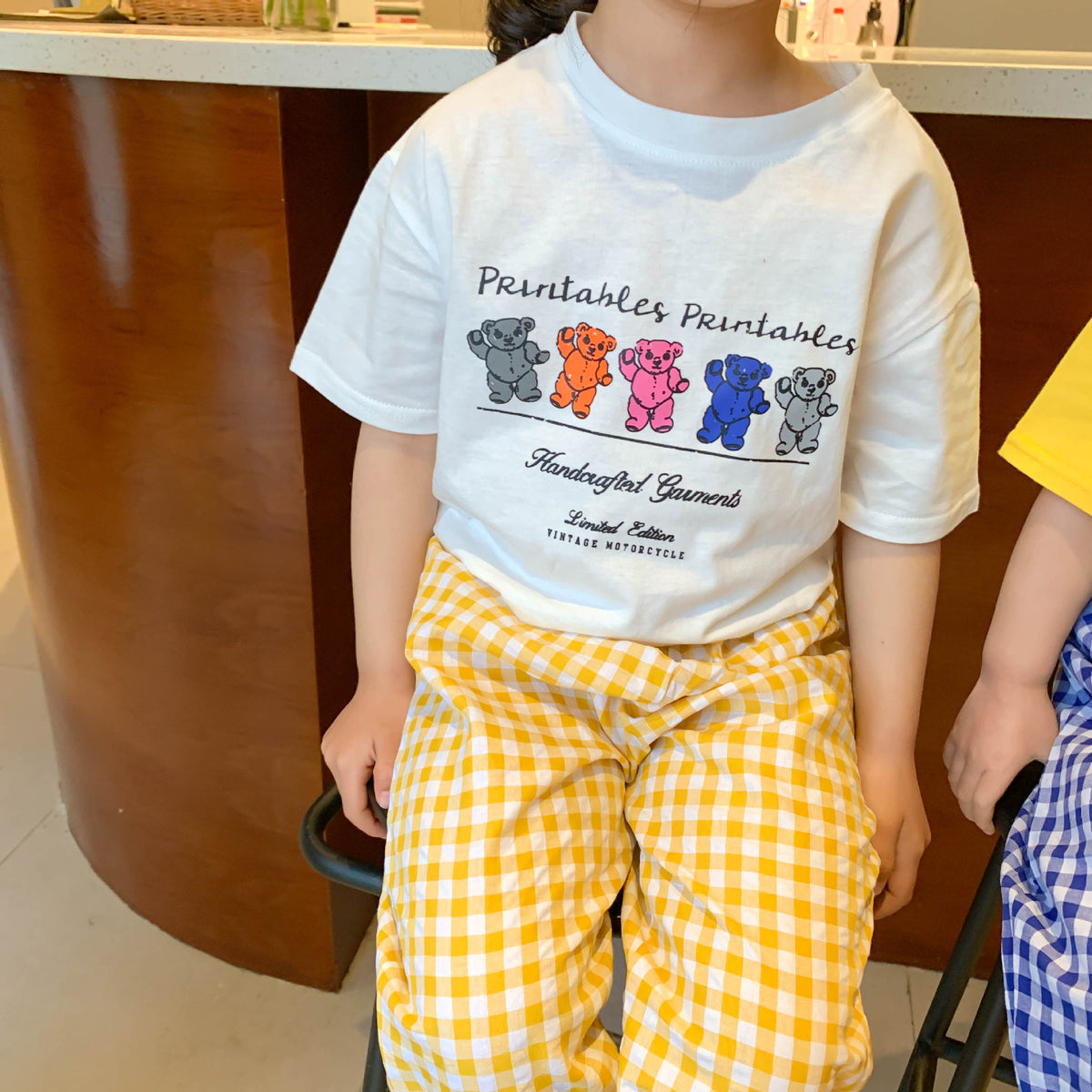 Pantalones holgados de verano a cuadros para niños [mh0000865]