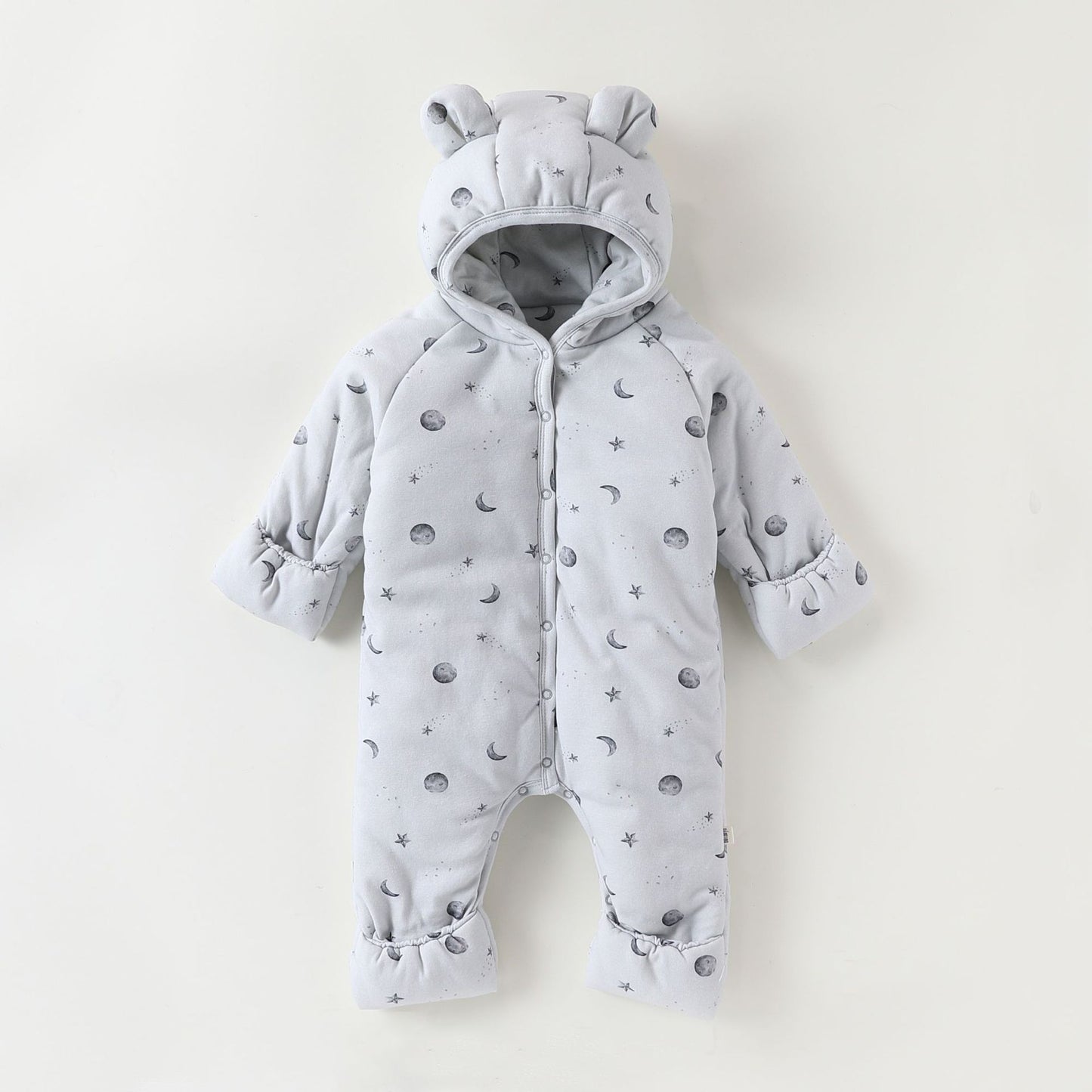 アウタージャンプスーツ 耳付き 中綿 厚手 フード付 ハートリボン【mh0011702】