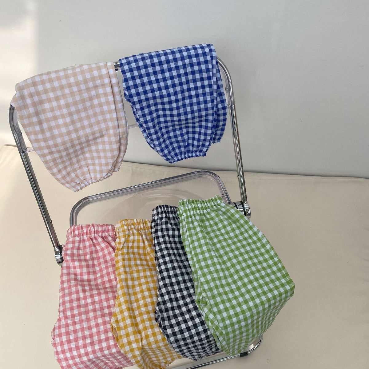 Pantalones holgados de verano a cuadros para niños [mh0000865]