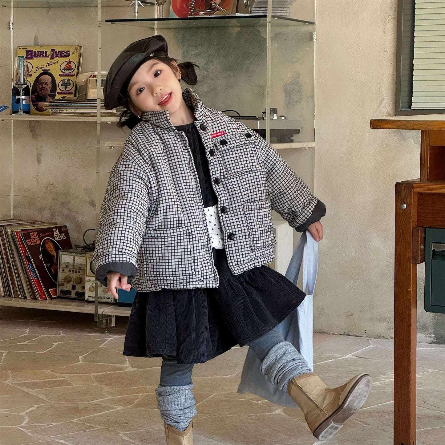 チェック柄ジャケット コート 中綿入り アウター【mh0011901】