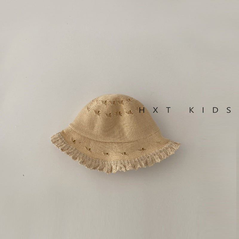 Sombrero tipo pescador calado con encaje para niños【mh0001869】