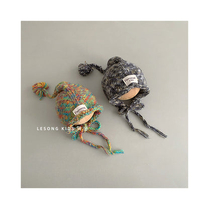 キッズ帽子 ニットキャップ カラフルネップ ロールブリム【mh0011848】