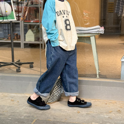 -キャラクタープリントポケットデニムパンツ ワイドパンツ【mh0010808】 - mamahalo shop - デニムパンツ -  べビー服 - 子供服 - 男の子 - 女の子