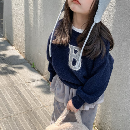 -ビッグワッペンニットセータープルオーバー【mh0010813】 - mamahalo shop - ニット・セーター -  べビー服 - 子供服 - 男の子 - 女の子
