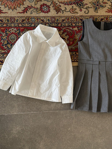 Camisa de manga larga con cuello con volantes y botones delanteros para niños【mh0014073】