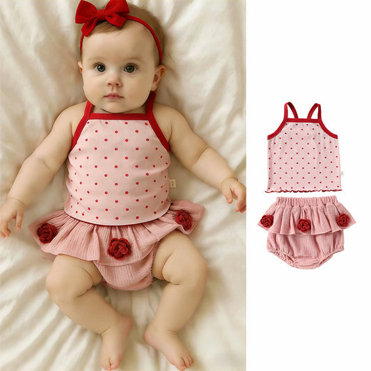 Polka Dot Cami Blooms Set ドット柄 キャミソール ブルマ セット【mh0013029】